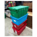 4 empty totes