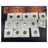 Wheat pennies and a silver quart