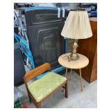 Vanity bench,table and lamp