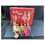 1963 Barbie & Midge Case w Dolls & Clothes