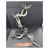 2 steel wall sconces