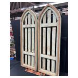 2 wooden arches decor