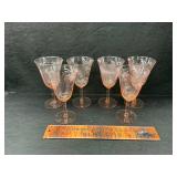 Pink depression stemware