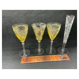 Vintage stemware and bud vase