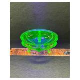 Uranium glass footed bowl