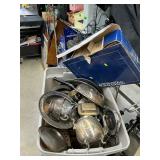 Tote of silver plate and other