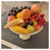 Alabaster Stone Fruit w Bowl