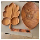 Monkeypod Serving Tray & Wood Bowl