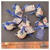 6 New w Tags Polish Pottery Ornaments