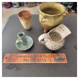 4 pcs Pottery. Cup chipped