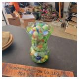 Vase Full of Vintage Marbles