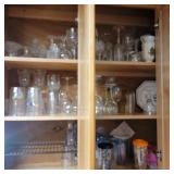 6 Cabinets Lot. Christmas China set & others