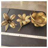 Brass Flowers & Basket