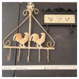 2 Metal Rooster Hangers