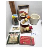 Vintage travel shave kit shaving items
