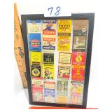 Vintage match books in display