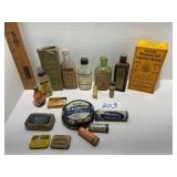 Vintage ointment &  medicine bottle lot