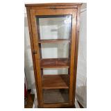 Antique oak display cabinet