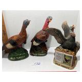 3- vintage wild turkey decanters
