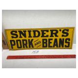 Original Sniders pork and beans sign