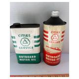 Cities Service outboard, oil cans