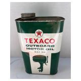 Texaco outboard oil can