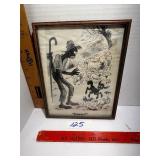 Vintage black Americana framed print