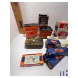 Vintage auto parts in boxes