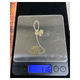 14k gold chain and pendant  1.16 grams