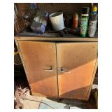 Metal cabinet with contents
