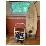 Ironing board irons and stool