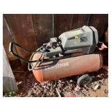 Working air compressor tank has a pin hole