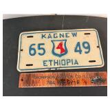 vintage license plate from Kagnew Station,