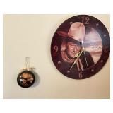 John Wayne clock and ornament