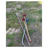 Pecan pickers and fishing pole