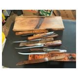 Knives and slaw board