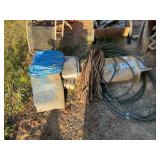 Air hose,rope and tarps