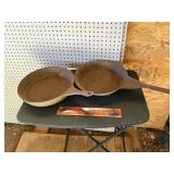2 antique frying pans