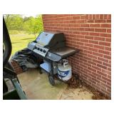 Gas grill with 2 tanks and cover