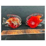 2 art glass fish
