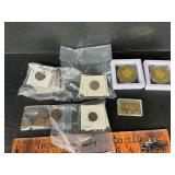 Miscellaneous vintage coins and other