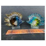2 art glass fish
