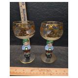 Goebel Hummel figural wine goblets