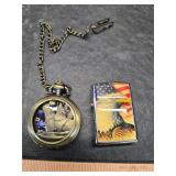 Pocket watch and lighter