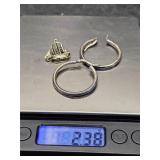 Earings and charm marked sterling