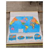 Retractable wall map