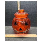 Glass pumpkin jar