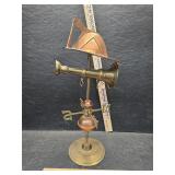 Vintage brass fireman's weather vane