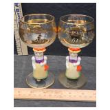 Goebel Hummel figural wine goblets
