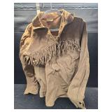 Fringed Boar Suede Leather Western Shirt,